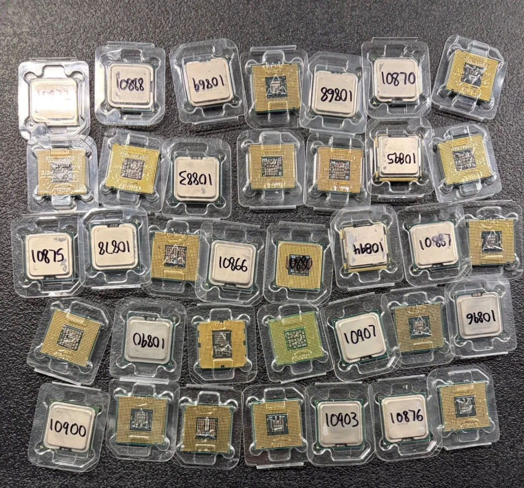 LOT OF 36 ASSORTED CPU PROCESSOR CHIPS INTEL, PREOWNED LOT OF 36 ASSORTED CPU PROCESSOR CHIPS INTEL PREOWNED 1024x955