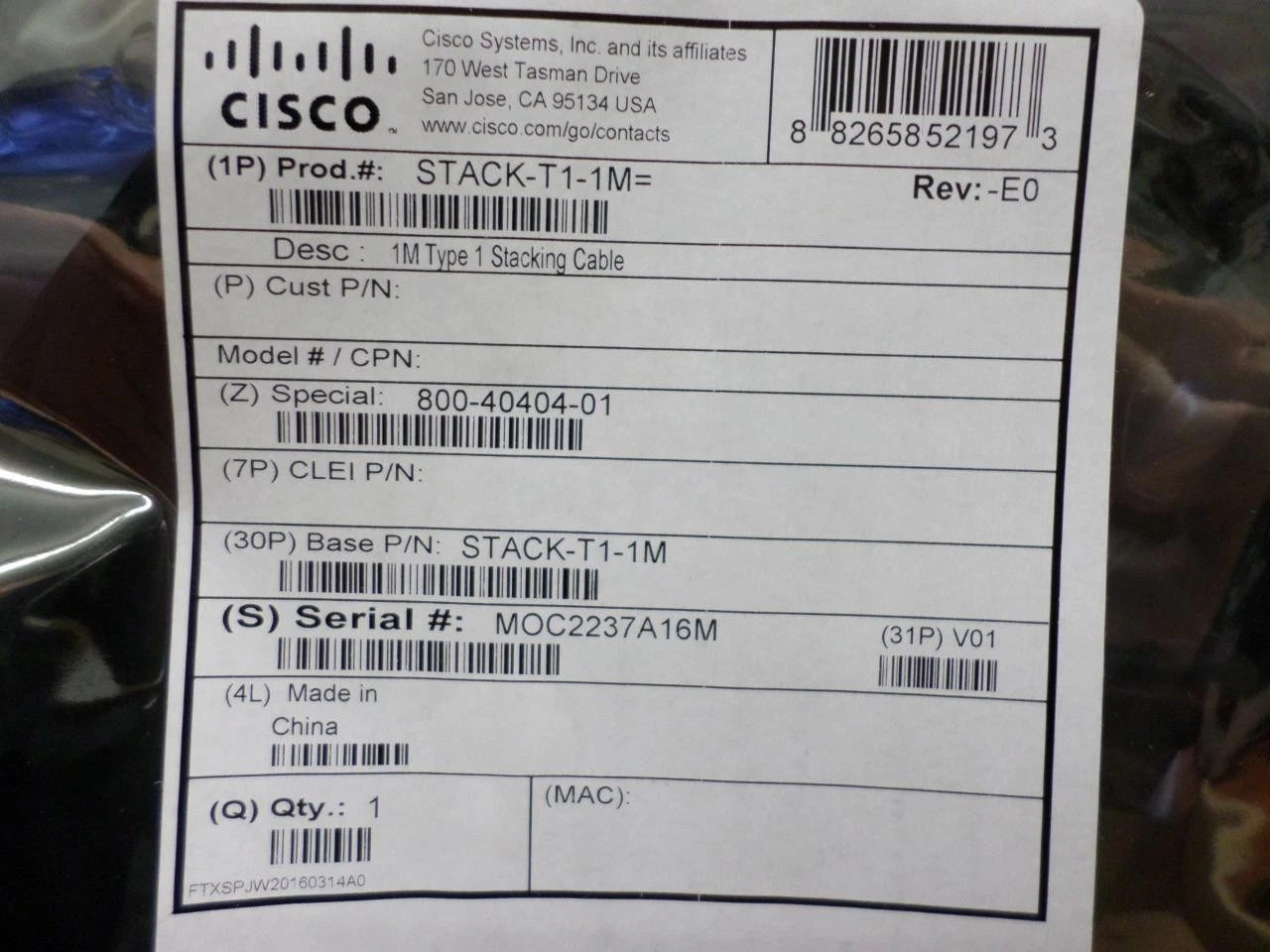 cisco stack t1 1m cisco stack t1 1m